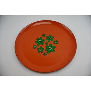 Vintage Orange Floral Tray Made in Japan Serving Dish Retro Kitchen Decor